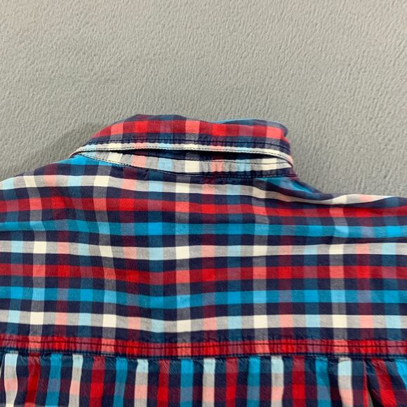 Kavu Button Down Shirt Mans Small Multicolor Plaid Short Sleeve Pockets Front - Picture 3 of 12